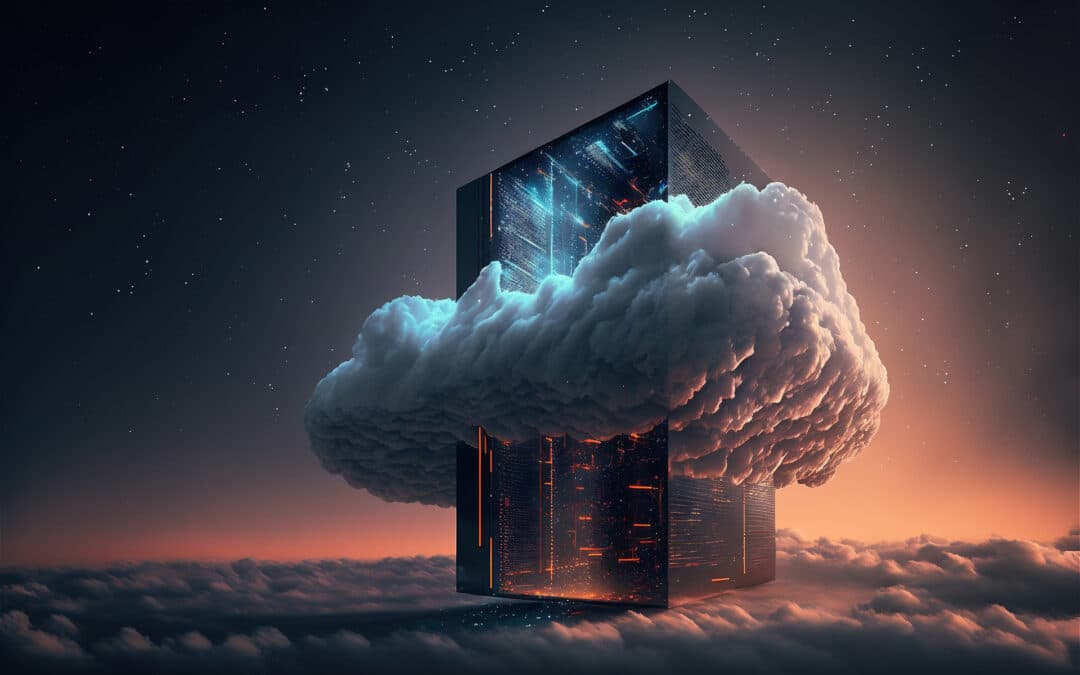 Concepto de servidor en la nube almacenamiento